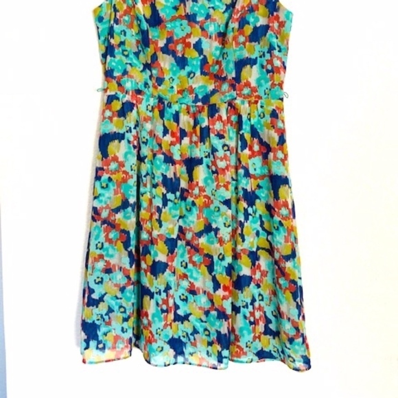 🍍 Ronni Nicole Green Abstract Floral Dress Sz 12 - Picture 2 of 5